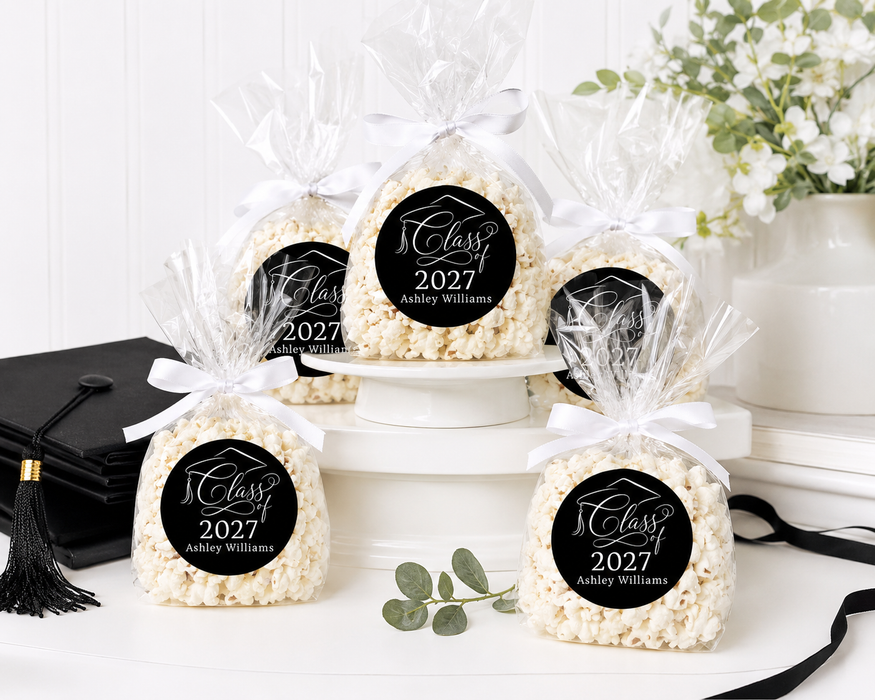 Graduation Flourish Cap Stickers