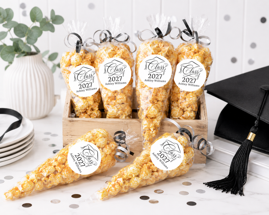 Graduation Flourish Cap Stickers