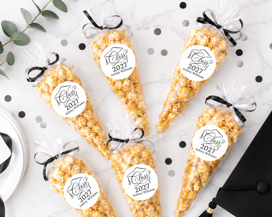 Graduation Flourish Cap Stickers