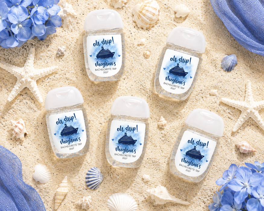 Oh Ship Cruise Bachelorette Party Hand Sanitizer Label