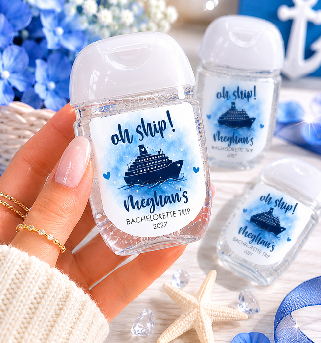 Oh Ship Cruise Bachelorette Party Hand Sanitizer Label