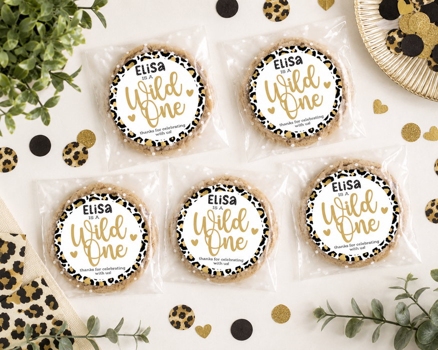 Leopard Wild One Birthday Stickers