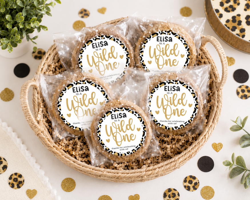 Leopard Wild One Birthday Stickers