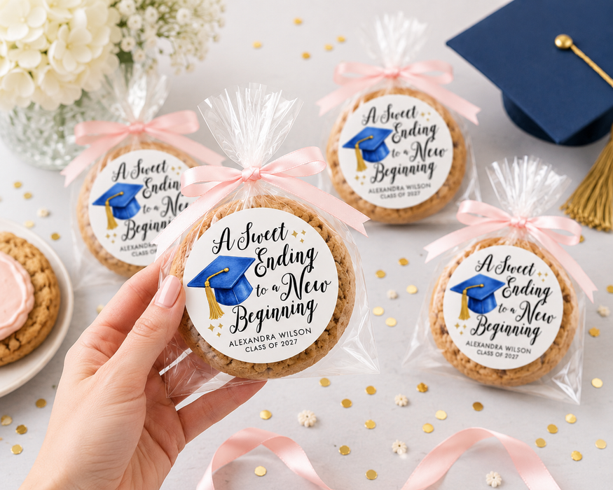 A Sweet Ending to a New Beginning Graduation Stickers