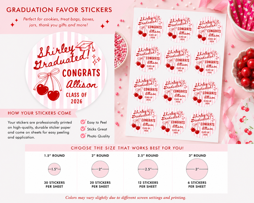 Shirley Temple Graduation Stickers