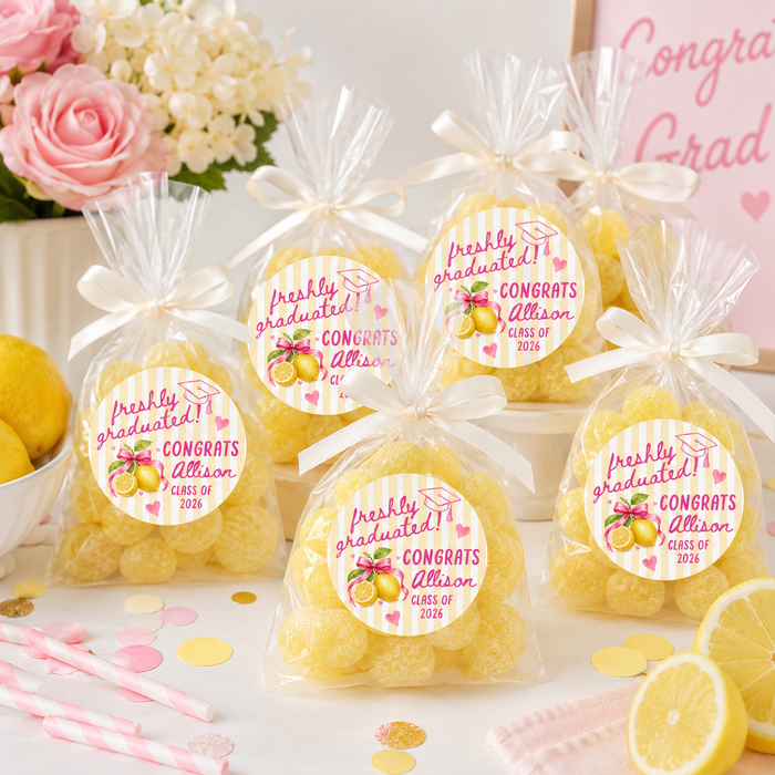 Freshly Graduated Lemon Party Stickers