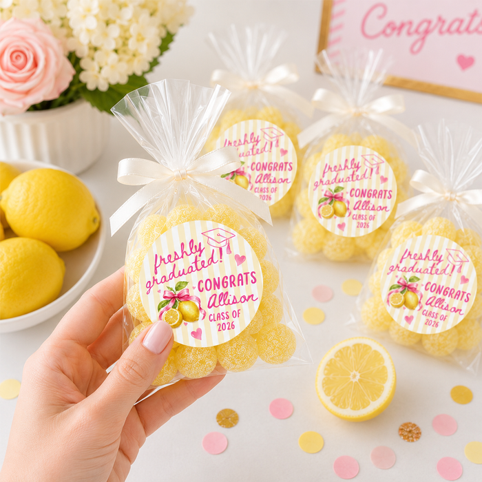 Freshly Graduated Lemon Party Stickers