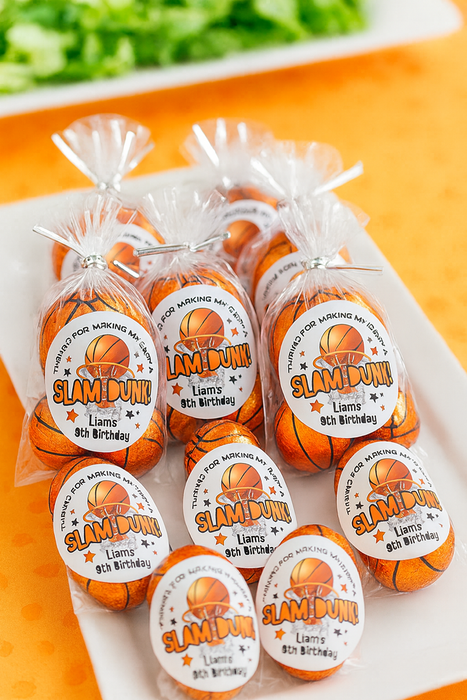 Basketball Slam Dunk Birthday Party Stickers