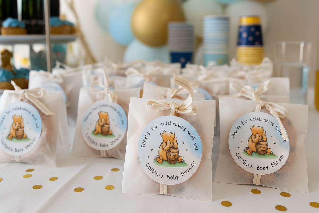 Pooh Baby Shower Stickers
