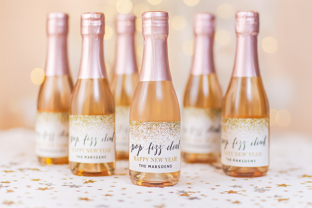 Pop Fizz Clink New Year Champagne Labels