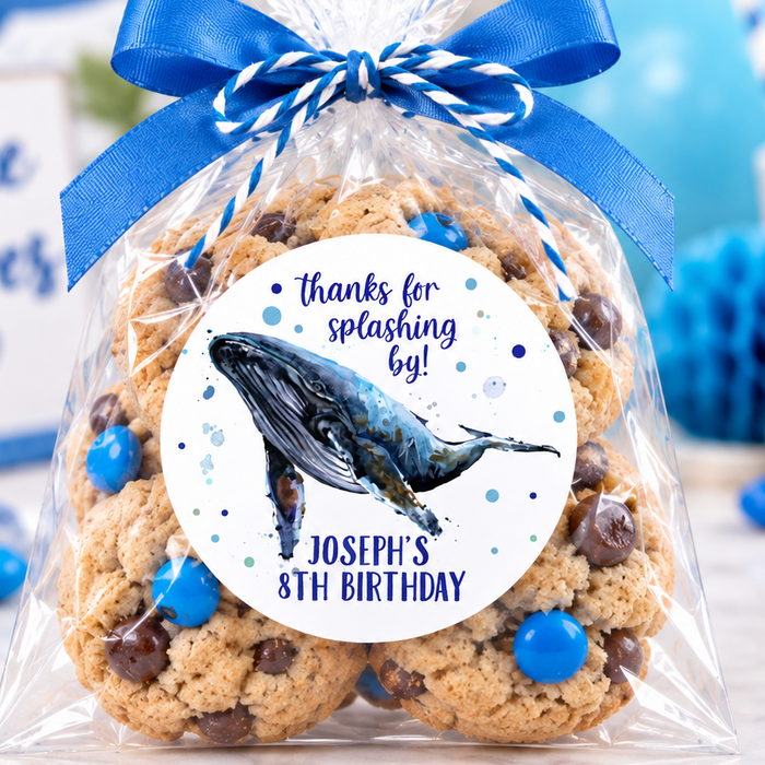 Whale Birthday Party Stickers