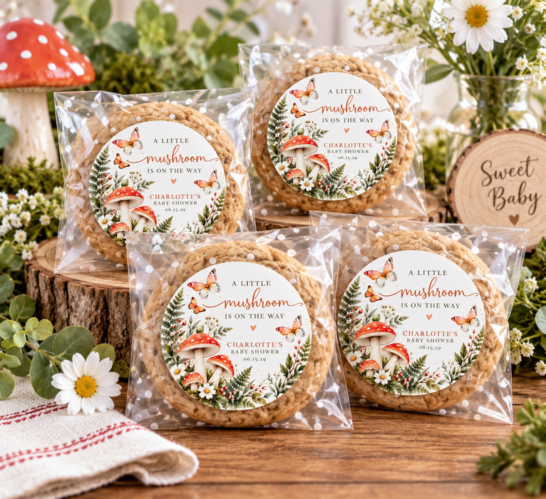 Woodland Mushroom Baby Shower Stickers