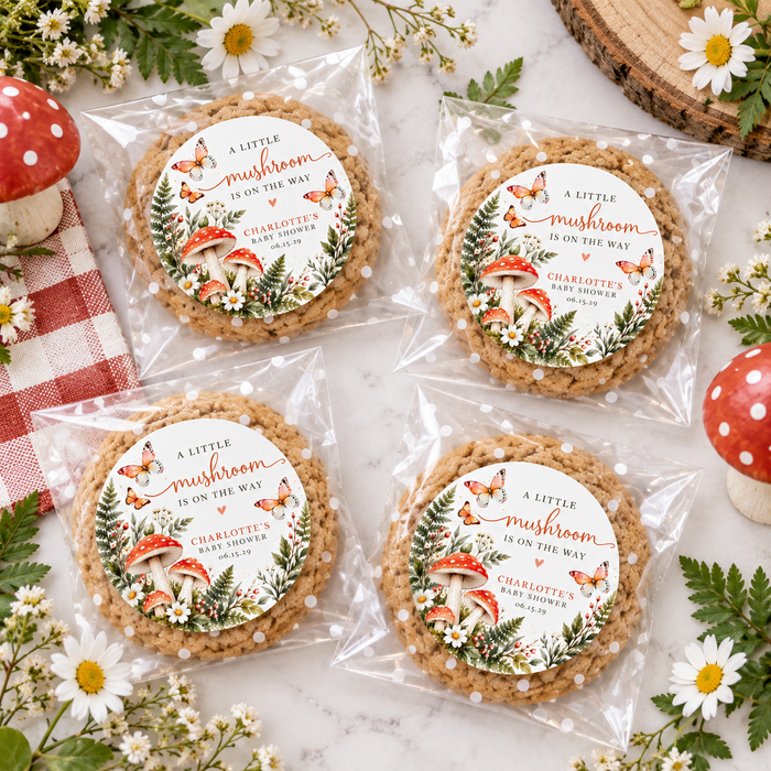 Woodland Mushroom Baby Shower Stickers