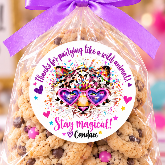 Wild Animal Birthday Favor Stickers