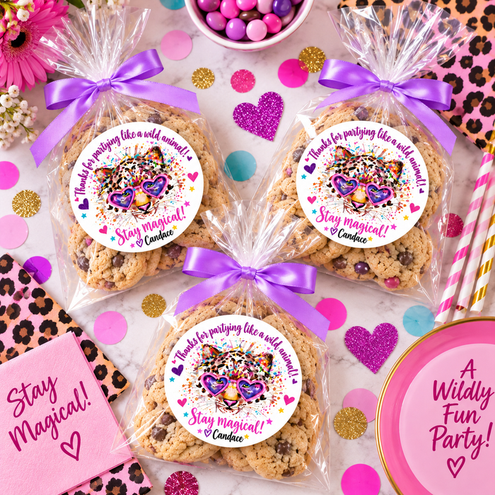 Wild Animal Birthday Favor Stickers