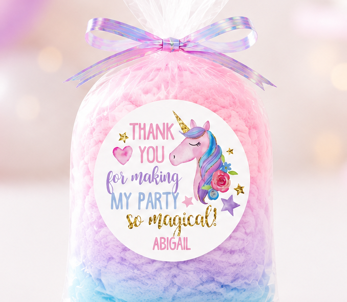 Magical Unicorn Birthday Stickers