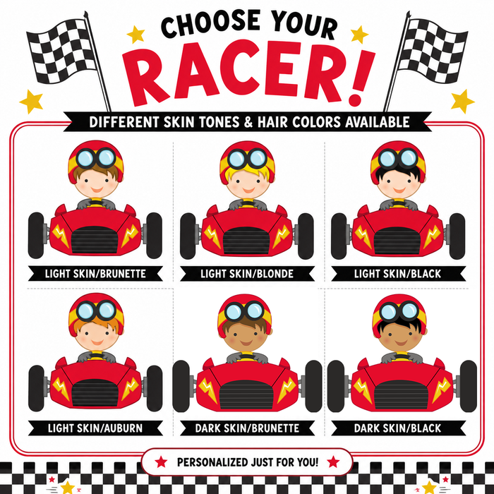 Boy Race Car Birthday Favor Stickers