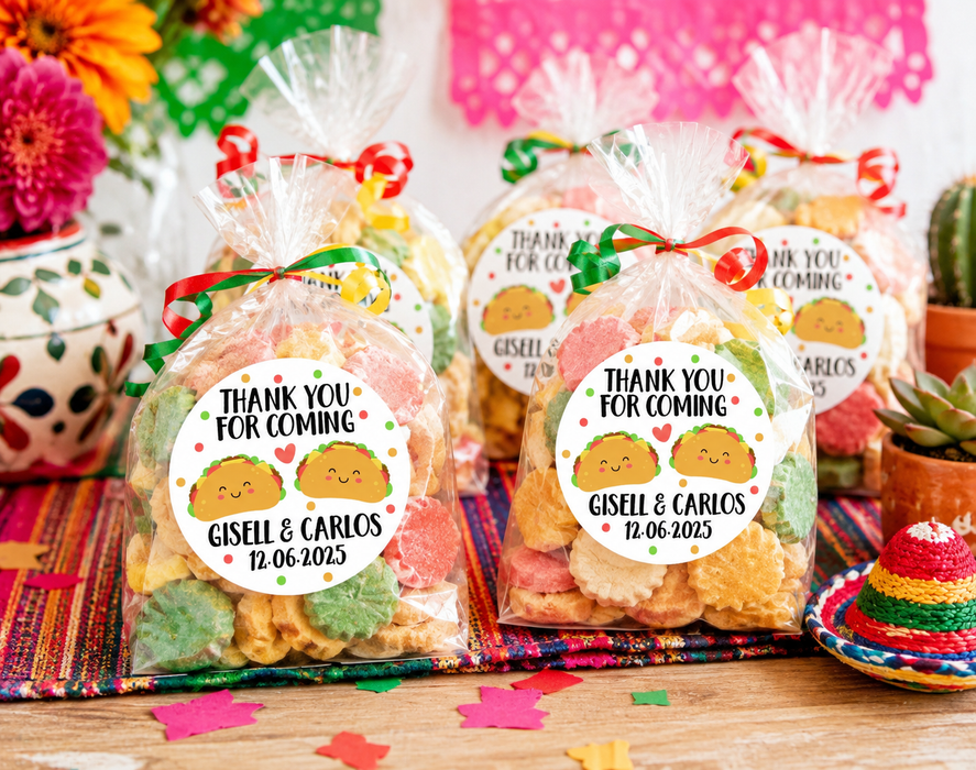 Taco Wedding Party Stickers
