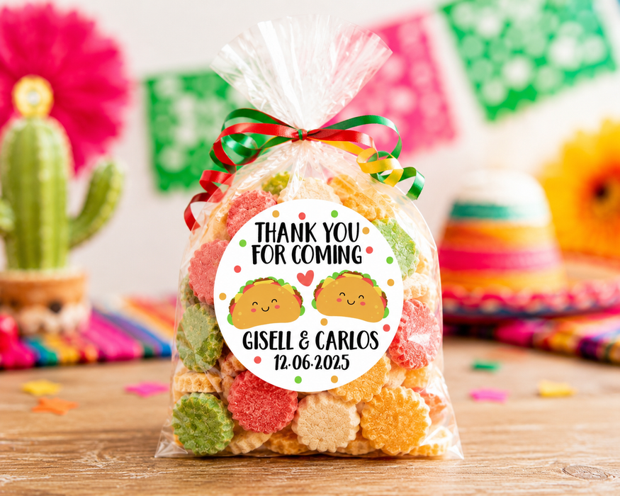 Taco Wedding Party Stickers
