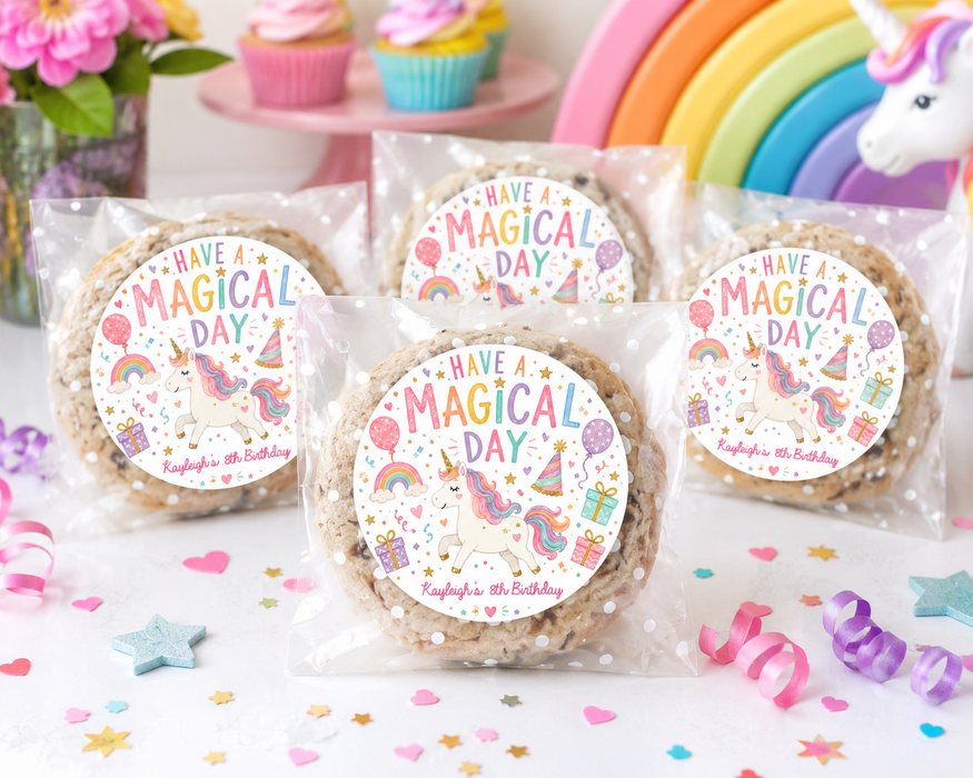 Magical Day Unicorn Birthday Stickers