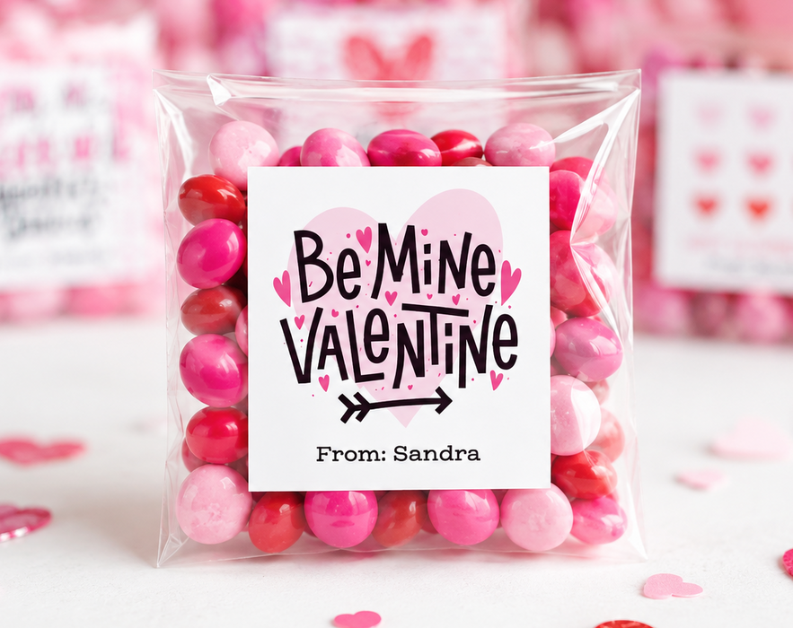 Square Valentine Favor Stickers