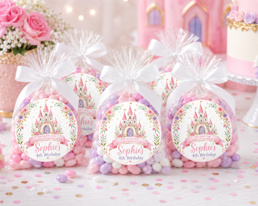 Princess Castle Birthday Stickers