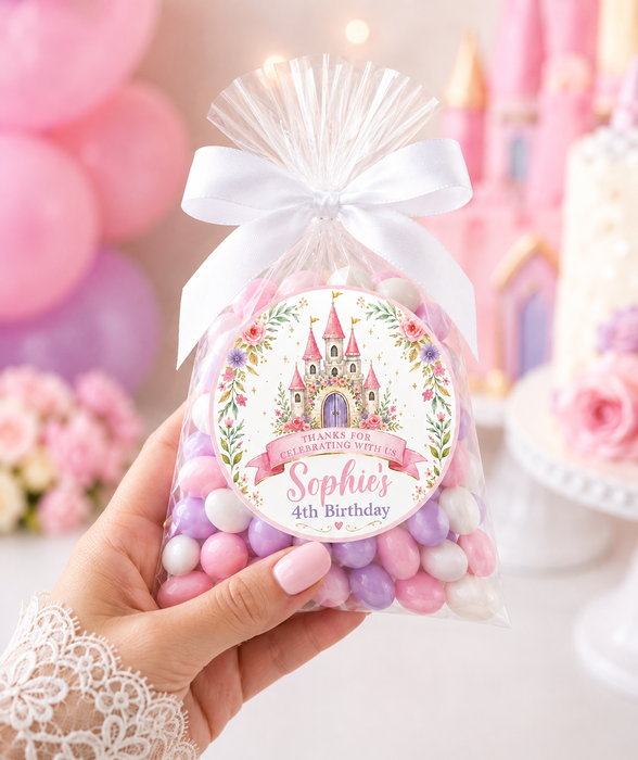 Princess Castle Birthday Stickers