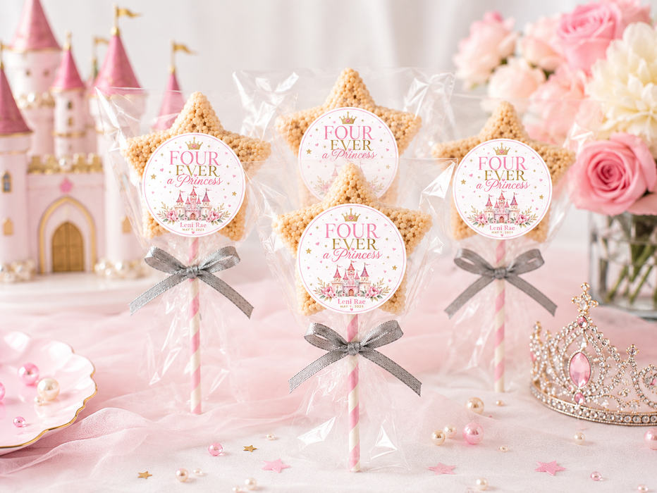 Four Ever Princess Birthday Stickers