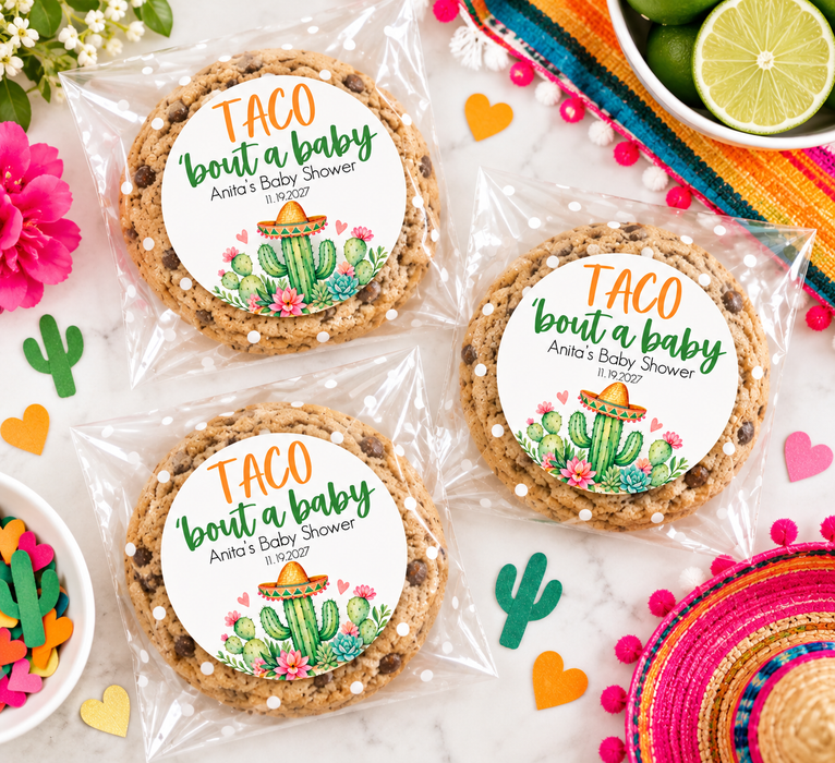 Taco bout a Baby Cactus Baby Shower Stickers