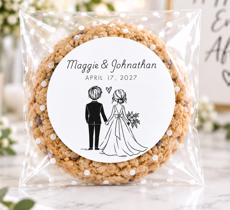 Simple Modern Bride Groom Wedding Stickers
