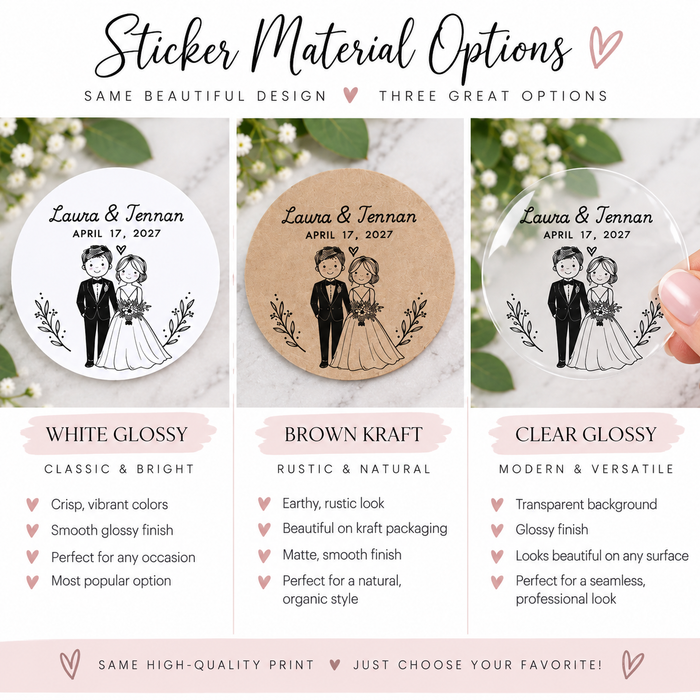 Bride & Groom Wedding Stickers