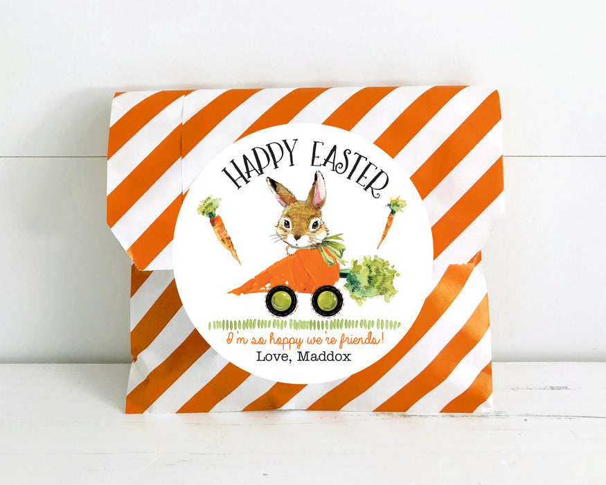 Carrot Car Easter Party Stickers