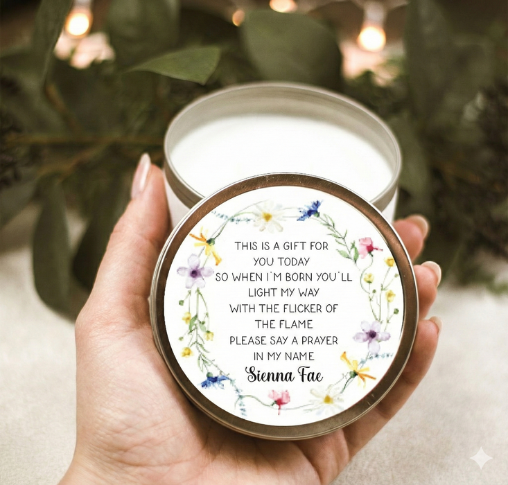 Floral Wreath Prayer Candle Stickers