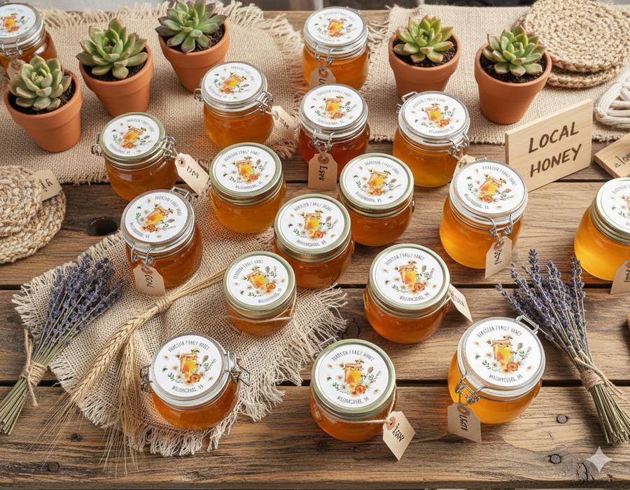 Family Honey Canning Jar Stickers