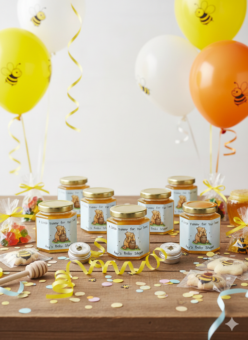 Classic Pooh Baby Shower Mini Honey Jar Stickers
