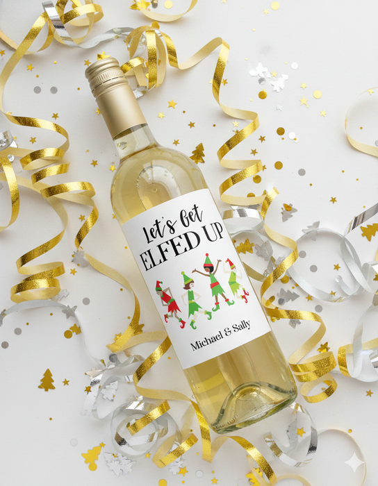 Let's Get ELFED Up Christmas Wine Labels