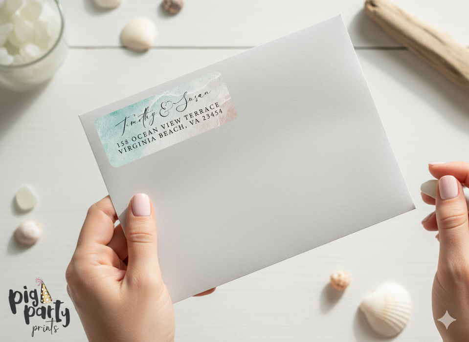 Beach Waves Address Sticker Labels