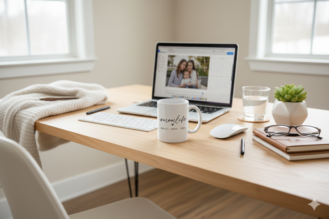 Custom #MomLife Mug with Children's Names | Personalized Ceramic Coffee Gift