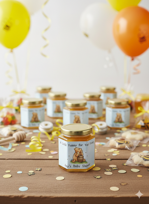 Classic Pooh Baby Shower Mini Honey Jar Stickers