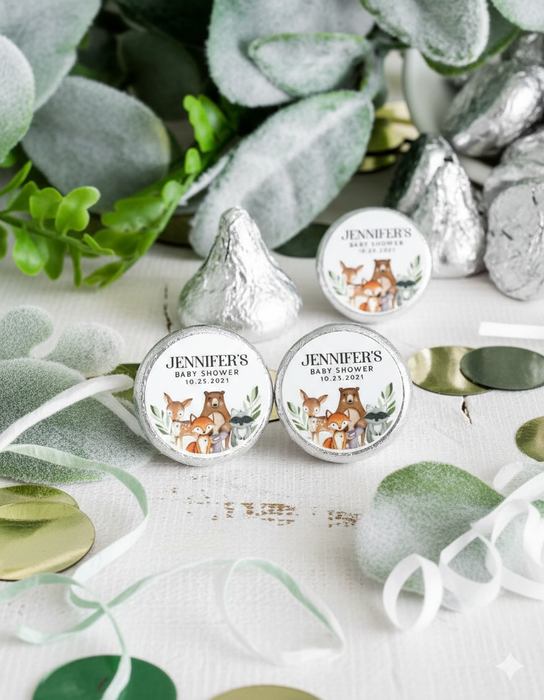 Woodland Baby Shower Kiss Stickers