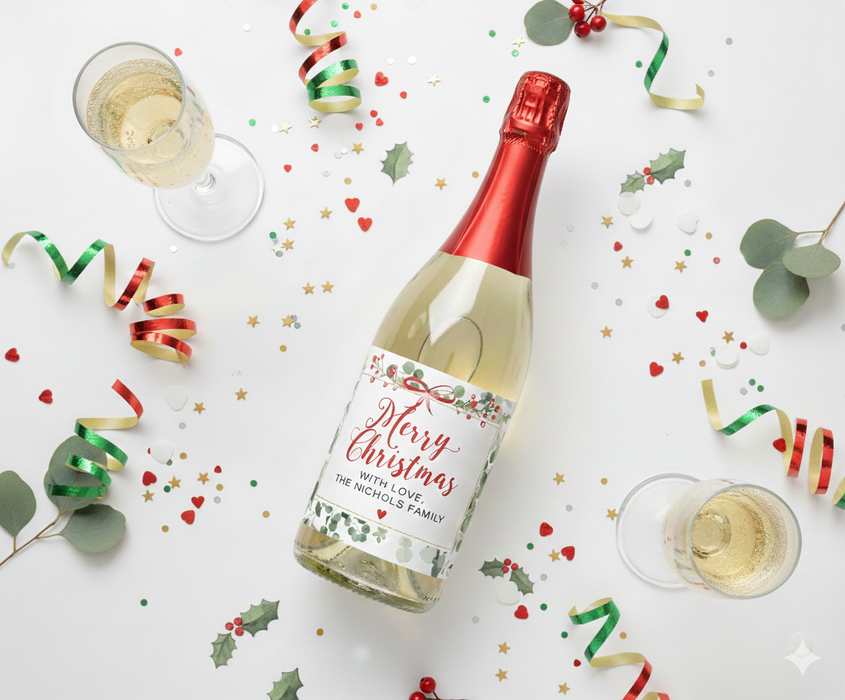 Eucalyptus Merry Christmas Wine Labels