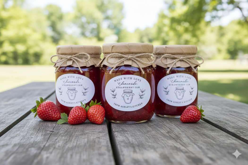 Homemade Jam Canning Labels Oval Stickers