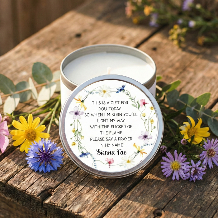 Floral Wreath Prayer Candle Stickers