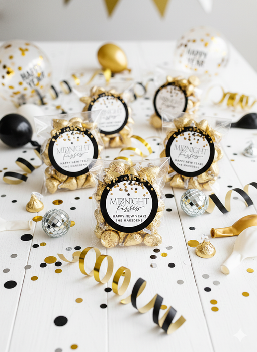 Midnight Kisses New Years Stickers