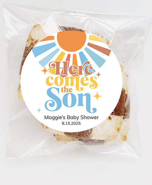Here Comes the Son Baby Shower Stickers