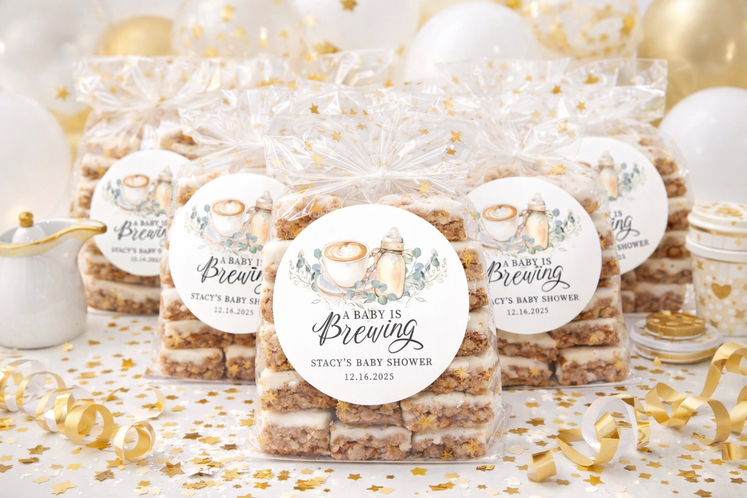 Floral Baby Brewing Shower Stickers