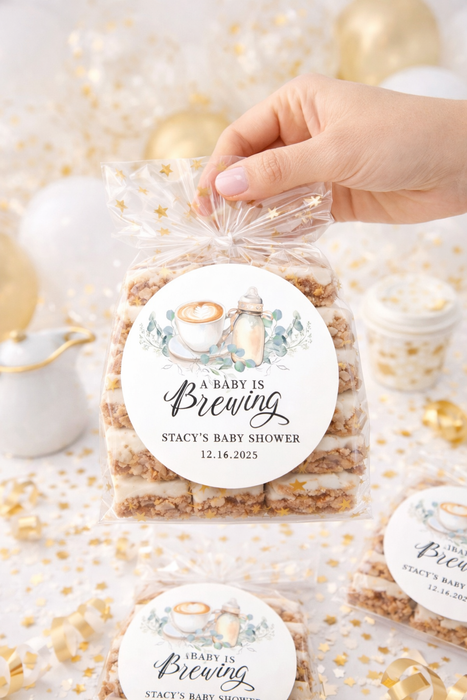 Floral Baby Brewing Shower Stickers