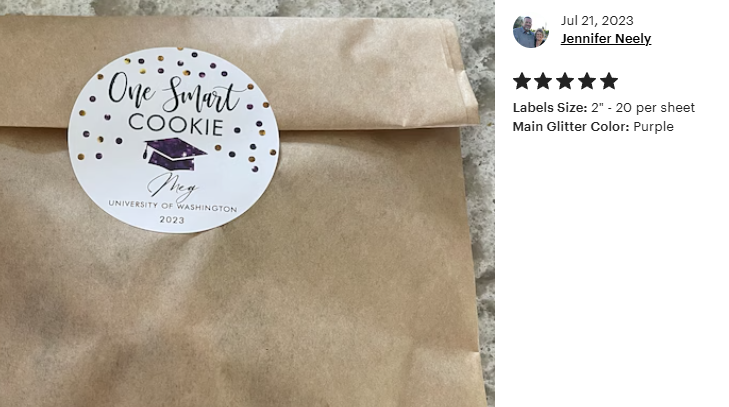 One Smart Cookie Glitter Graduation Stickers