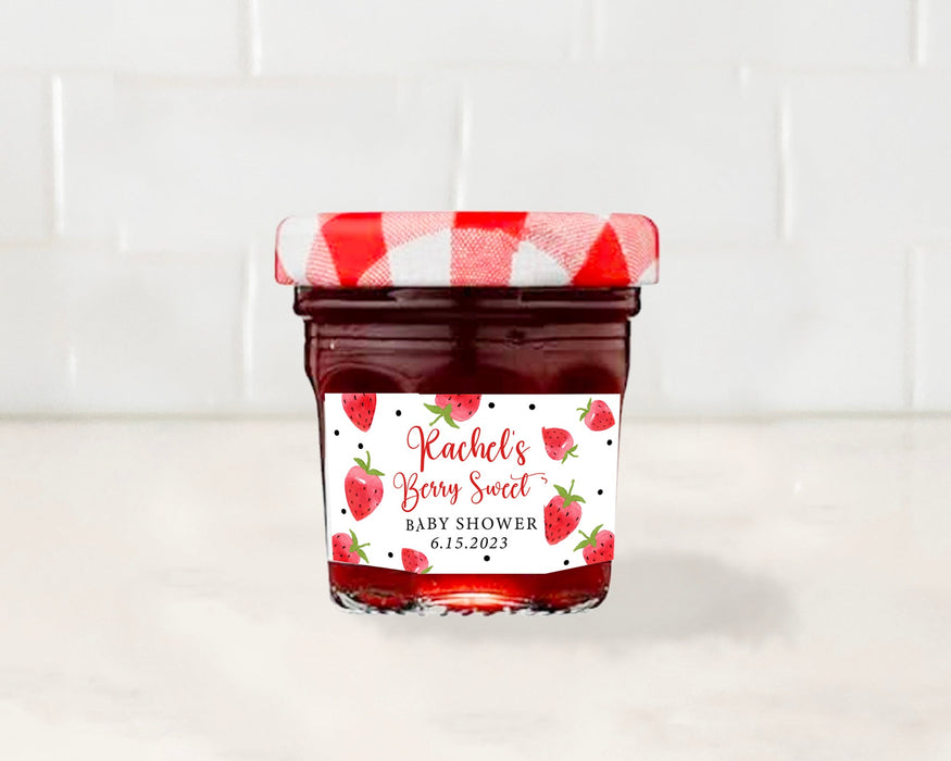 Berry Sweet Baby Shower Mini Jam Jar Stickers