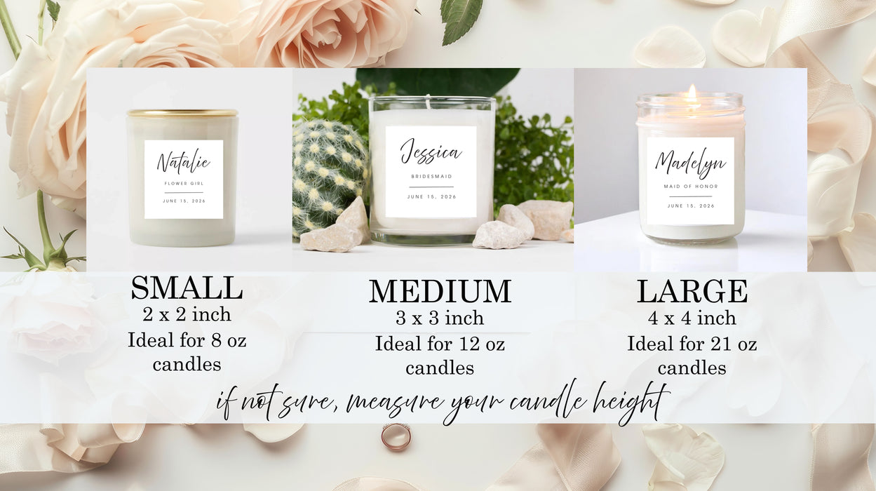 Wedding Party Candle Stickers